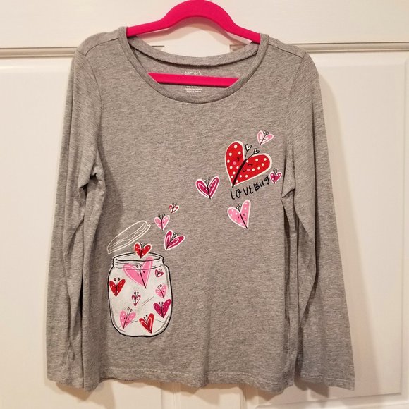 Carter's Other - Girls' Carter's Long Sleeve "Lovebug" Tee, size 10, EUC 💗
